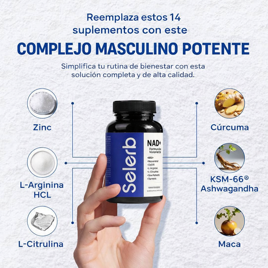 COMBO MACHO ALFA🔥SELERB NAD MEN +NITRIC OXIDE+ MAGNESIO COMPLEX💊 FP